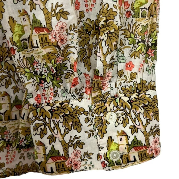 Talbots New Women’s XL Long Sleeve Lightweight 1/2 Button Countryside Print Top - Picture 8 of 8
